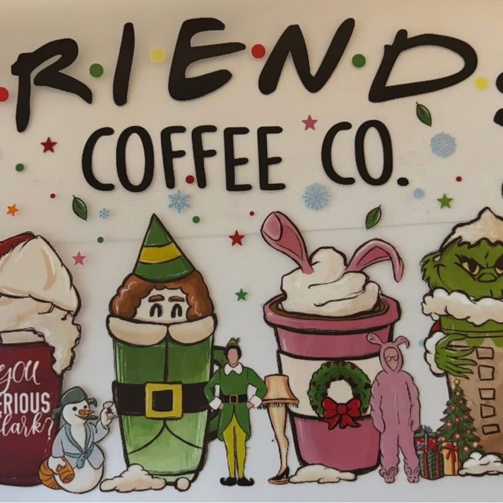 Festive Friends Coffee Co. Holiday Kids DTF transfer